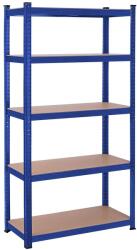 SONGMICS Nagy teherbírású fém tárolópolc, 5 szintes salgó polc 180x90x40, kék (GLR040Q01) - bontour