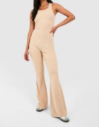 Boohoo texturált pólós overál, vállpántos, bézs, Size XL