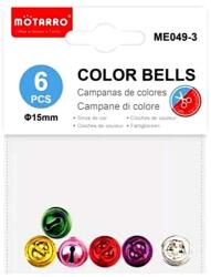 Csengő, vegyes színek, 6 db/cs. Mérete: 1, 5 cm