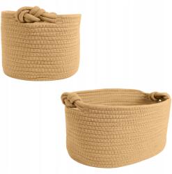 Rodeno Tárolókosár Világos Barna Pamut Szervező Fogantyúkkal Stílusos (ROD1932)