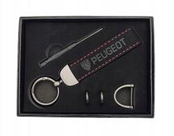 Peugeot kulcstartó autóhoz, új Peugeot logóval ajándékdoboz