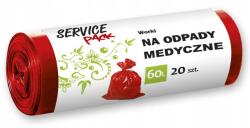 Service Pack Orvosi hulladékgyűjtő zsákok szelektáláshoz, 60 literes, 20 db (Worki Do Segregacji Medyczne Śmieci 60L x20)