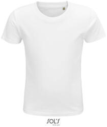 SOL'S Gyerek CRUSADER környakas rövid ujjú pamut póló, SOL'S SO03580, White-8A (so03580wh-8a)