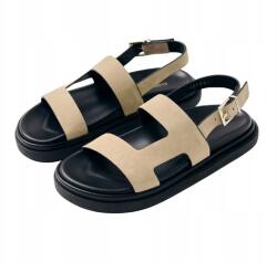 ALOHAS Lorelei bézs velúr bőr szandál 35-ös (P08788)