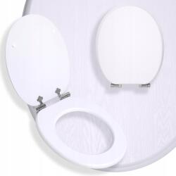 Rodeno Wc-ülőke Fehér Fa Mintázattal, Lassan Záródó, Modern, Tartós (ROD0133)