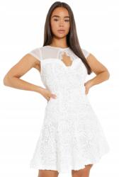 Boohoo IC52102 Boohoo Csipkés Ruha Mini Fehér Kivágás (17) M