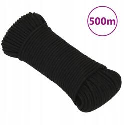 VidaXL Munkakötél, fekete, 3 mm, 500 m, poliészter (8720287130802)