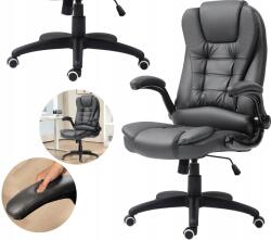 PAKO Irodai Fotel, Szürke Műbőr, 120 Kg-ig Terhelhető, Döntési Funkció (FOTEL BIUROWY SKÓRA EKO SZARY OBCIĄŻENIE)