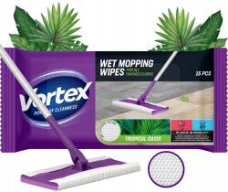 Vortex törlőkendők nedves padlóhoz Tropical Oasis Nedves utántöltő 15 db (Ściereczki Vortex Do Podłóg Mokre Tropical)