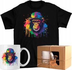  Póló szett Bögre állat art művészet majom csimpánz 9 Kész Ajándék