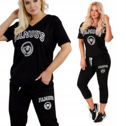  Női Melegítőnadrág nyárra nagy méret fekete 4XL