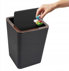 Rodeno Szemetes Fekete 5, 5L Réz Színű, Elegáns, Tartós, Fürdőszobába, Irodába (ROD2878)