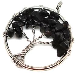 R. M. ékszer Életfa medál drótos Obszidián 3cm (021098)