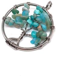 R. M. ékszer Életfa medál drótos Amazonit Kínai 3cm (020894)