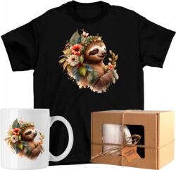  Póló szett Bögre Lajhár Virágok 04 Kész Ajándék