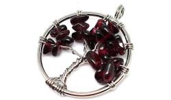 R. M. ékszer Életfa medál drótos Gránát 3cm (020637)