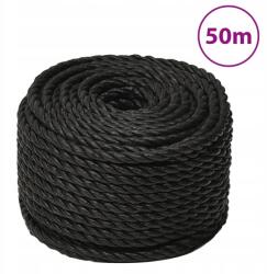 VidaXL Munkakötél, fekete, 10 mm, 50 m, polipropilén (8720287132189)