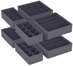 SONGMICS Fiókrendezők, összecsukható szövet tárolódobozok 8 db, szürke (RUS08GY)