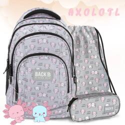 DERFORM BackUp iskolatáska hátizsák SZETT - Axolotl Love (PLB7A12/SZETT)
