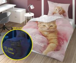 Detexpol Little Princess macska világítós ágyneműhuzat 140x200 cm (VO-DL-037590)