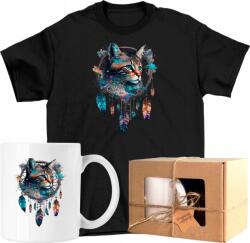  Bögre szett Póló Macska Toll Boho Művészet 2 Kész Ajándék 140 (AP51.34.140)