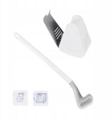 Rodeno Modern Fehér Szilikon Tisztítókefe Wc-hez, Falra Szerelhető, Álló, Masszív (ROD0096)