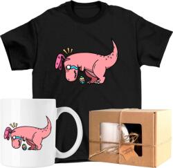  Bögre szett Póló Dinoszaurusz Dino Vicces 2 Kész Ajándék Xs (AP45.23.XS)