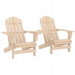 vidaXL Adirondack kerti szék asztallal, tömör fenyőfa (315892)