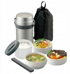 Zojirushi Rozsdamentes acél ételtartó termosz 4 részes bento box Zojirushi SL-JAF14-SA (ZOJIRUSHI SL-JAF14)