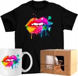  Szett Póló Bögre Száj Színes Divatos 05 Kész Ajándék