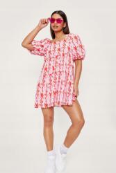 Nasty Gal IC14212 Nasty Gal Nyári Mintás Rózsaszín Ruha (19) Xxs