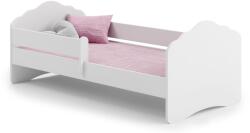 Kobi Hullám gyerekágy fehér kislánynak 160x80 korlát matrac (K11O18B2I9_M)