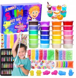 Sqiush Slime Nagy XXL Gluténmentes Készlet Gyerekeknek Plasztikai Massza 120in1 (zestaw slime do glutów)