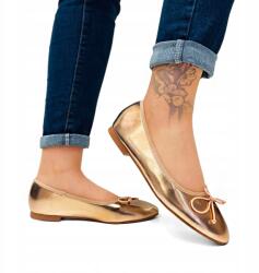  Arany Rózsaszín Csillogó Puha Balerina Balerinacipő Masnival Öko Bőr 37-ES (POT011-03-SKP-G)