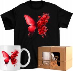  Póló szett Bögre Pillangó Virágok Színes Művészet 4 Kész Ajándék
