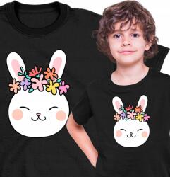  Gyerek Póló Nyuszi Kedves Virágok 1 Fekete 140 (AP56.95.140)