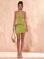 Shein KC11304 Shein Zöld Kötött Felső Flitterekkel Díszítve (22) Xs