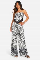 Boohoo EC24102 Boohoo Széles Mintás Szatén Nadrág (17) XXL