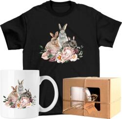  Bögre szett Póló nyúl virág kedves 4 Kész Ajándék Xs (AP45.81.XS)