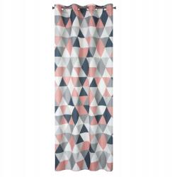 Eurofirany Függöny készre szerelve Adina 140x250 sötét rózsaszín geometrikus minta (391705)