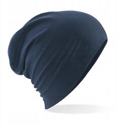 Beechfield Beanie Hupikék Törpikék Laza Sapka Oversize 28cm, 2 rétegű, Sötétkék (B386)