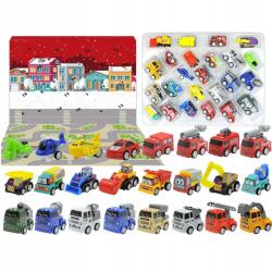 Adventi Naptár Verdák Gyerekek Fiúk Verdák 24 db 2025 Ajándék (Kalendarz pojazdy samochodziki święta adwent)