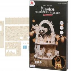 DecoTime Csináld Magad Karácsonyi Jelenet DécoTime Fából Készült Téli Led Betlehem 08 (3217467szopka)