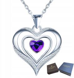 Mennica Świdnicka Ezüst nyaklánc 925 Szív cirkóniákkal Kristály Ajándék Feleségnek