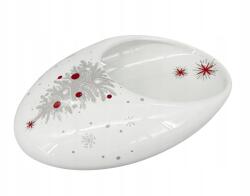 by inspire Koleda Bean S karácsonyi tál (20x13x7cm), fehér/piros/szürke (8762-00-81)