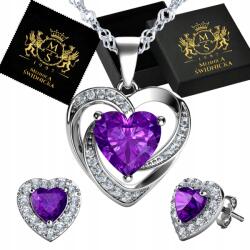 Mennica Świdnicka Ékszer szett Ezüst 925 Fülbevaló szett Nyaklánc Ajándék (zestaw biżuteria Dla Dziewczyny żony mamy)