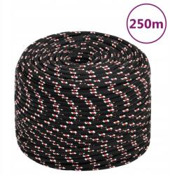 VidaXL Vitorláskötél, fekete, 6 mm, 250 m, polipropilén (8720287126195)