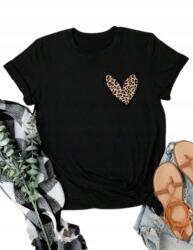 Shein Fekete Nyomott Mintás Női Póló 36-OS 3G