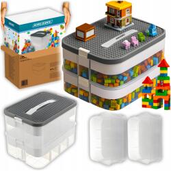 Kruzzel 25756 Aprócikk Tároló Doboz, Két Szintes, Rekeszes Szervező, 15 literes (Pojemnik Na Drobiazgi Przegródki Kruzzel 15l)