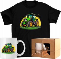  Póló szett Bögre traktor zöld mezőgazdasági traktor járművek Ajándék